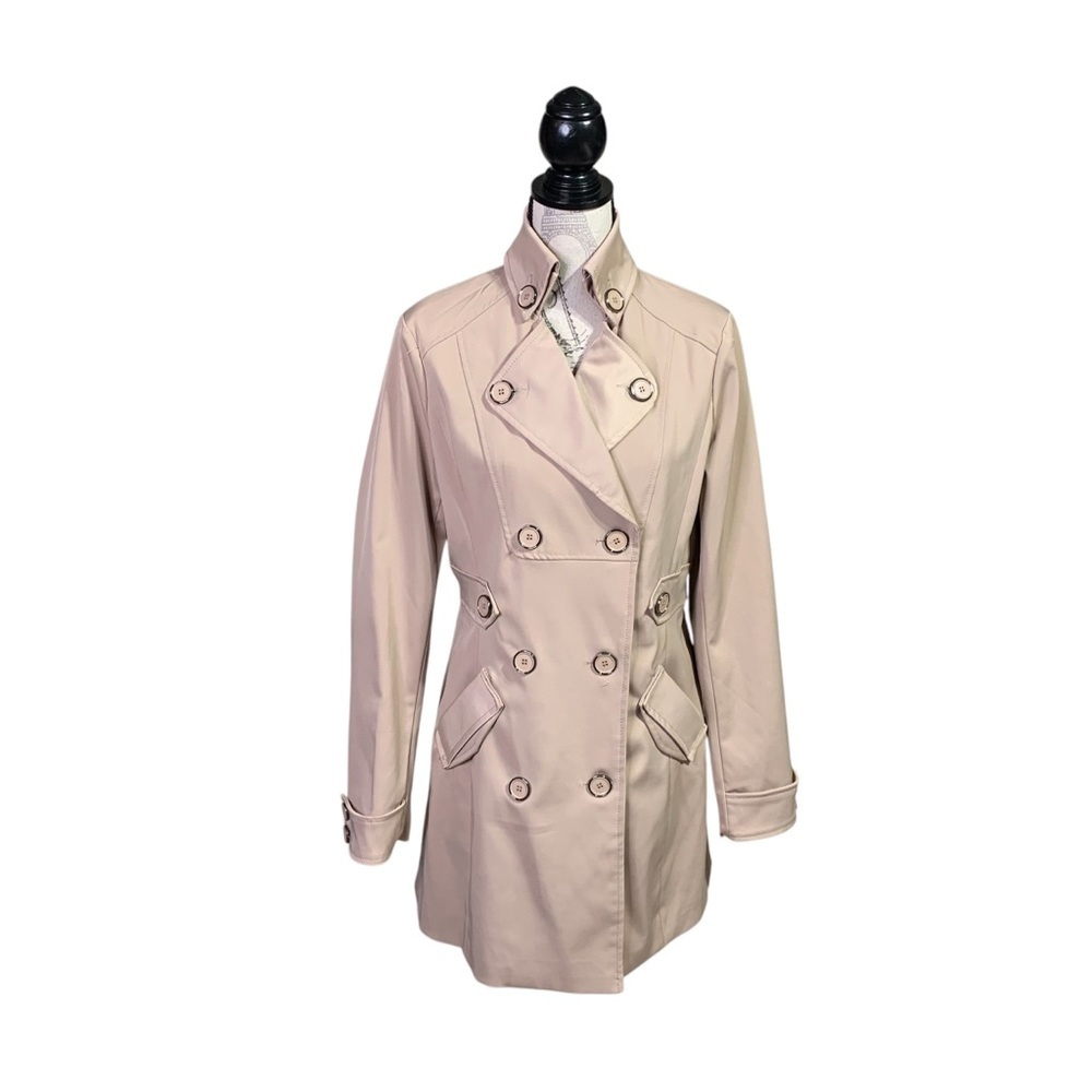 Women's Beige Double-Breasted Trench Coat